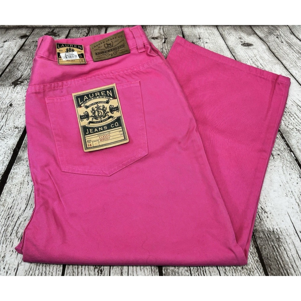 Lauren Ralph Lauren Pink Midcalf Capri Jeans Pants Size‎ 16 NWT Classic Fit